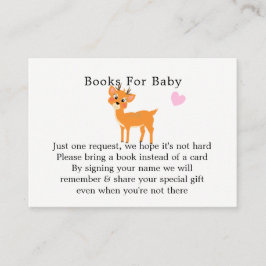 Carte D'accompagnement Baby shower de Noël Deer Girl mignonne rose hiver