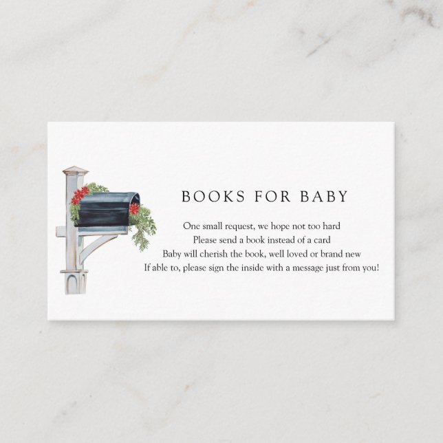 Carte D'accompagnement Baby shower de Noël par courrier Envoyer un livre (Devant)