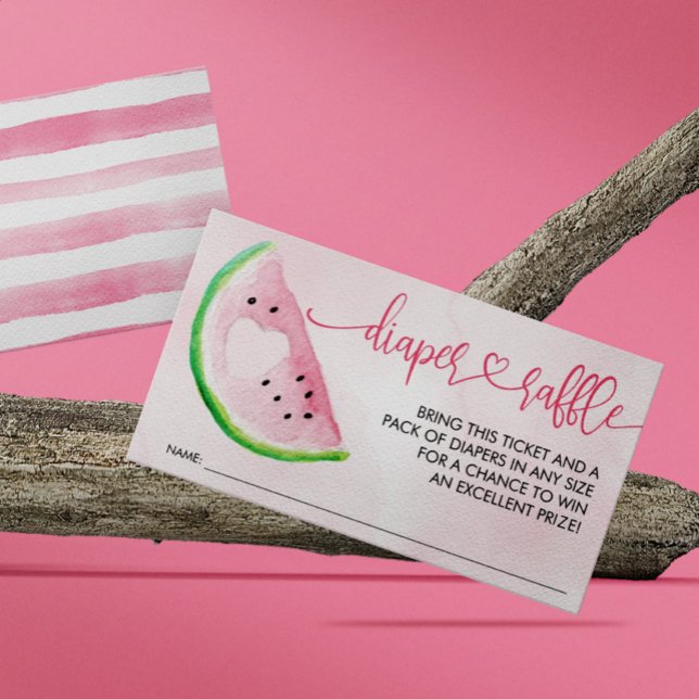 Carte D'accompagnement Baby shower de pastèque de la pastèque de la pastè (This baby shower diaper raffle design is inspired by the deliciousness of watermelon.)