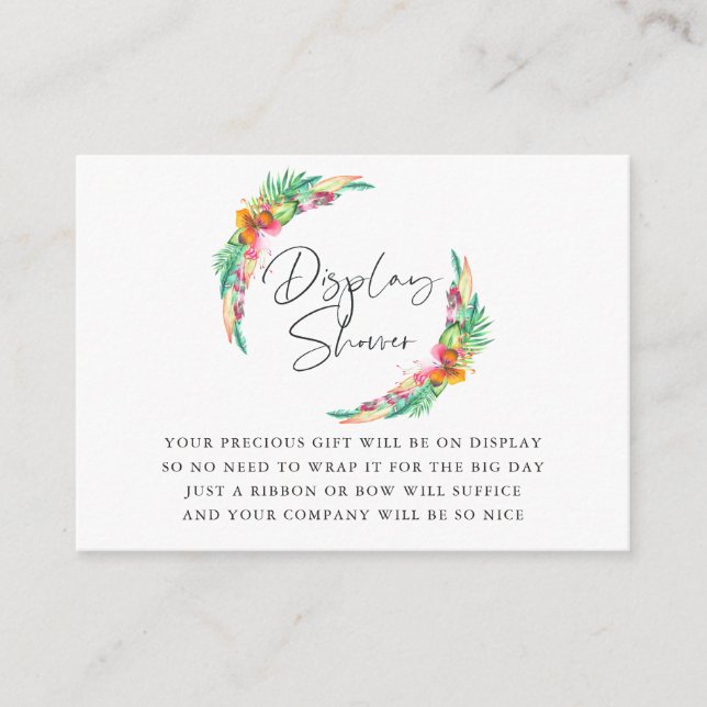 Carte D'accompagnement Baby shower de plage d'été tropical avec douche (Devant)