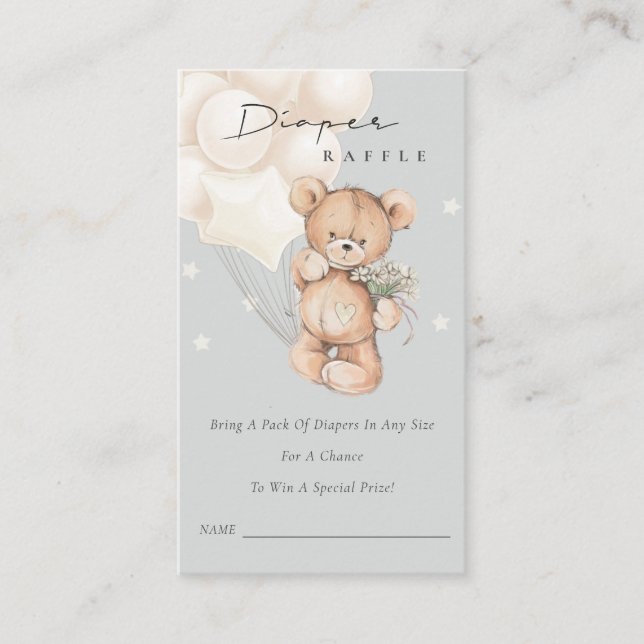 Carte D'accompagnement Baby shower de raffe de la couche de ballons gris  (Devant)