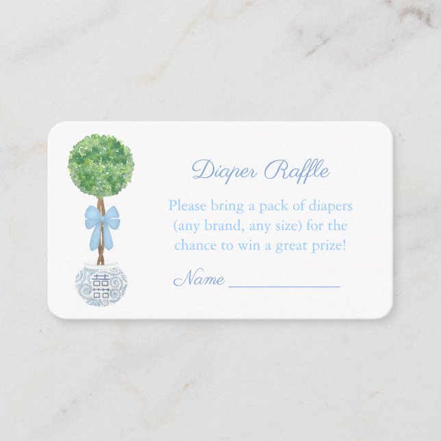 Carte D'accompagnement Baby shower De Raffle De Papier Topiaire Préppy Po (Devant)