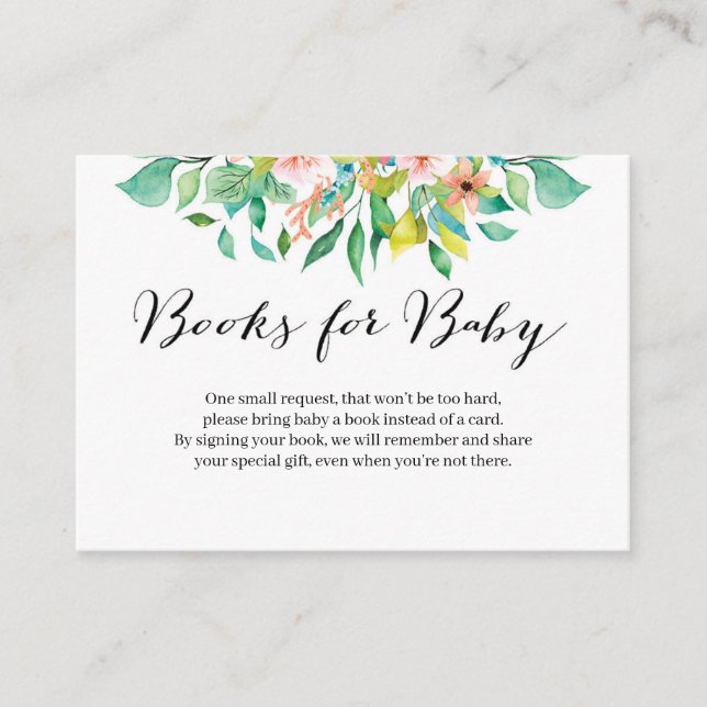 Carte D'accompagnement Baby shower de réservation floral tropical. (Devant)