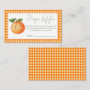 Carte D'accompagnement Baby shower de rousseur En vichy cutie orange