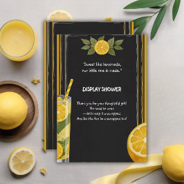 Carte D'accompagnement Baby shower de socle en carton citronné doux