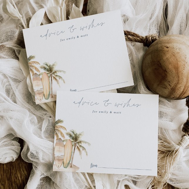 Carte D'accompagnement Baby shower de Surf côtier Conseils & Wish Card (Créateur téléchargé)