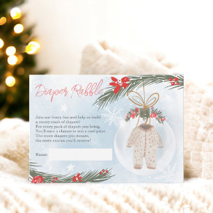 Carte D'accompagnement Baby shower de tombola de la couche bleue de neige