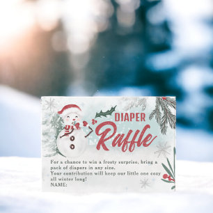 Carte D'accompagnement Baby shower de tombola de pin d'hiver