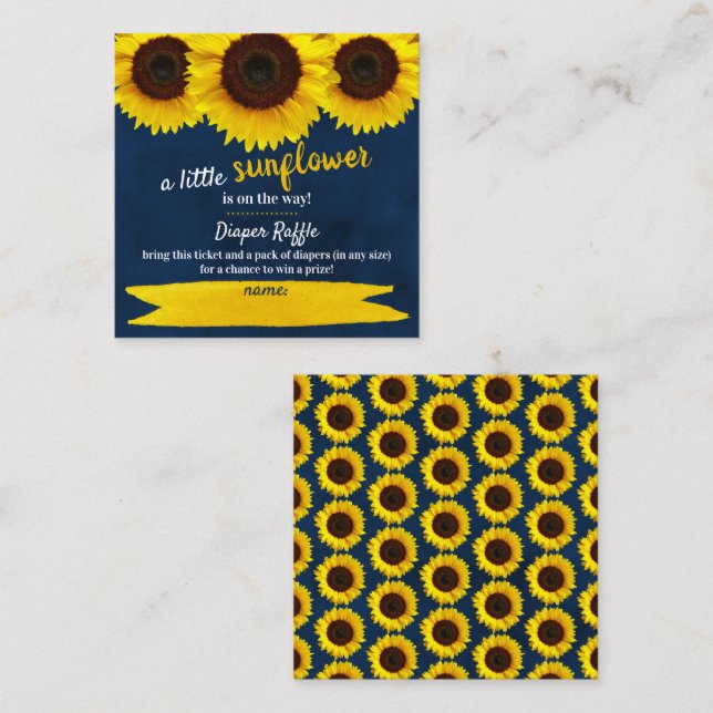 Carte D'accompagnement Baby shower de tournesol Déchets (Devant / Derrière)