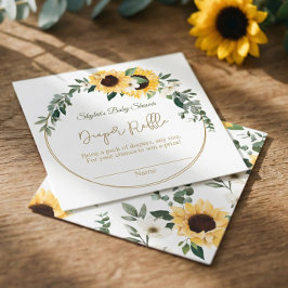 Carte D'accompagnement Baby shower de tournesol Diapeurs Raffer Enceinte