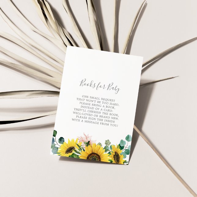 Carte D'accompagnement Baby shower de tournesol rustique Livres pour bébé (Créateur téléchargé)