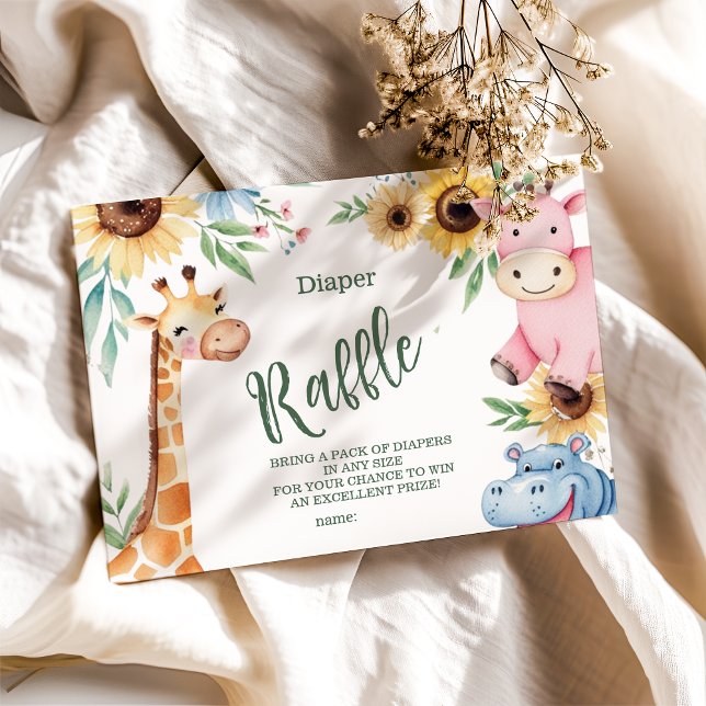 Carte D'accompagnement Baby shower de verdure animal de Safari mignonne (Créateur téléchargé)