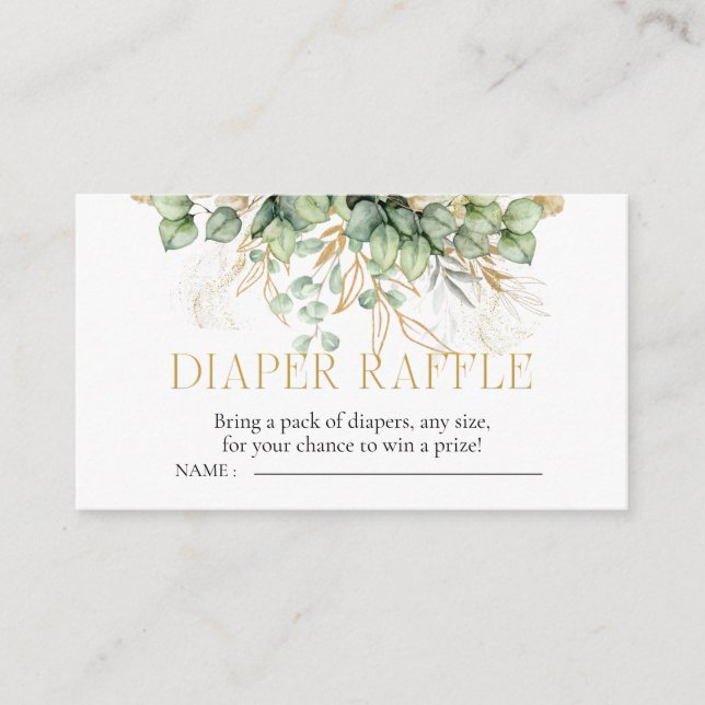 Carte D'accompagnement Baby shower de verdure de l'Eucalyptus au carillon (Devant)