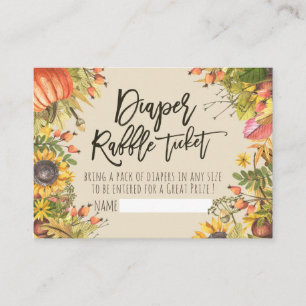 Carte D'accompagnement Baby shower Déchets Citrouille Ticket  Tournesol