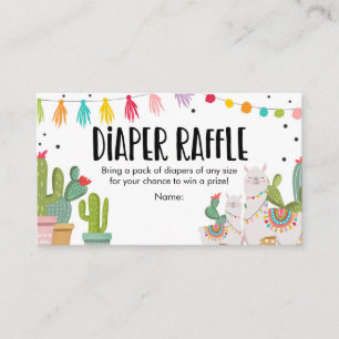 Carte D'accompagnement Baby shower Déchets Raffle Mexicain Cactus Llama