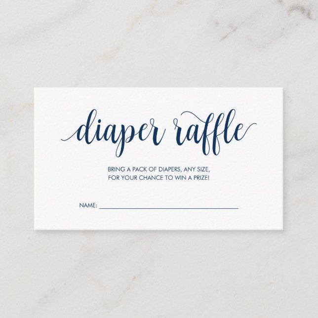 Carte D'accompagnement Baby shower Déchets Raffle, Rustique moderne bleu  (Devant)