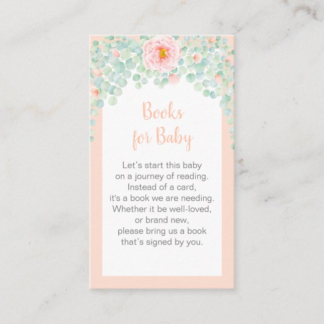 Carte D'accompagnement Baby shower Demande de carnet Eucalyptus Foliage F (Devant)