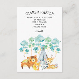 Carte D'accompagnement Baby shower des animaux des bois de la tribu Raffl
