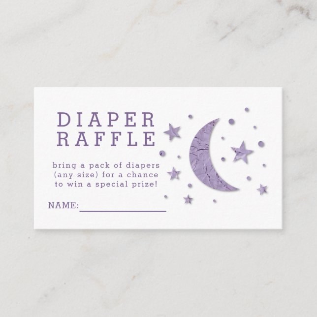 Carte D'accompagnement Baby shower des étoiles Lavender Ticket Raffle de  (Devant)