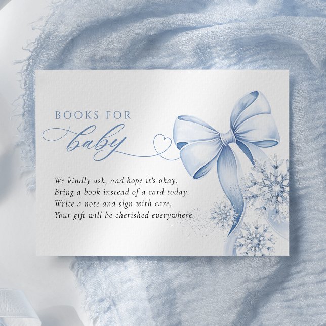 Carte D'accompagnement Baby shower d'hiver bleu Livres pour bébé (Créateur téléchargé)