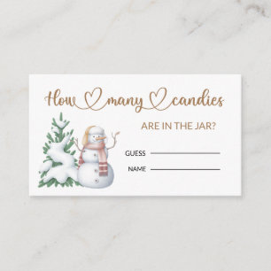 Carte D'accompagnement Baby shower d'hiver Devinez combien de bonbons