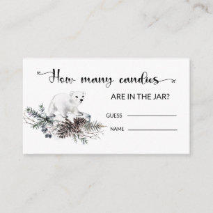 Carte D'accompagnement Baby shower d'hiver Devinez combien de bonbons Enc