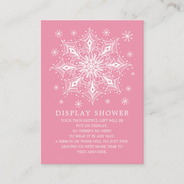 Carte D'accompagnement Baby shower d'hiver Little Snowflake Affichage Dou (Devant)