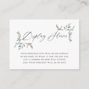 Carte D'accompagnement Baby shower d'hiver rustique avec douche