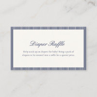 Baby-Shower Diaper Raffle avec rayures bleu marine