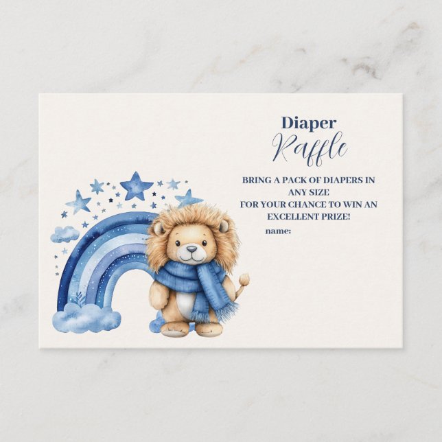 Carte D'accompagnement Baby shower Diapper bleu arc-en-ciel (Devant)