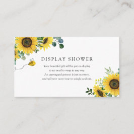 Carte D'accompagnement Baby shower d'insertion abeilles et tournesol