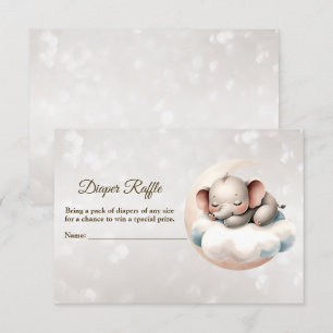 Carte D'accompagnement Baby shower Dormir bébé Eléphant Déchets Raffin
