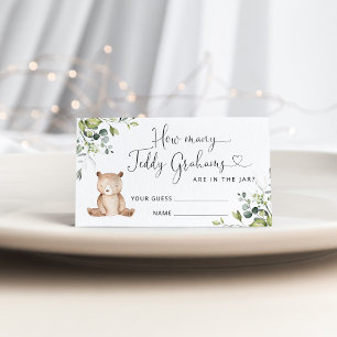 Carte D'accompagnement Baby shower d'ours devinez combien de graphiques e