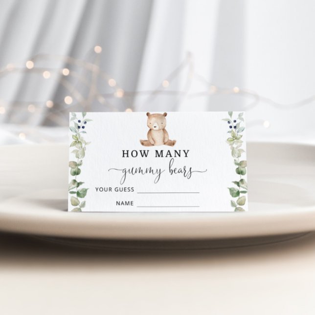 Carte D'accompagnement Baby shower d'ours devinez combien d'ours (Créateur téléchargé)