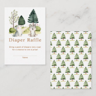Carte D'accompagnement Baby shower du loup de bois, chapelure