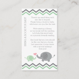 Carte D'accompagnement Baby shower éléphant Apportez une notice Vert