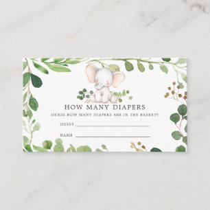 Carte D'accompagnement Baby shower éléphant Devine combien de plongeurs