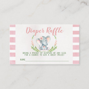 Carte D'accompagnement Baby shower Eléphant Rose Barreau Insérer