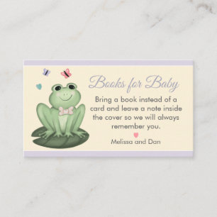 Carte D'accompagnement Baby-Shower Fantaisiste Crème Lavande Grenouille