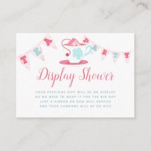 Carte D'accompagnement Baby Shower Fille Chic Fête du Thé Présentation de