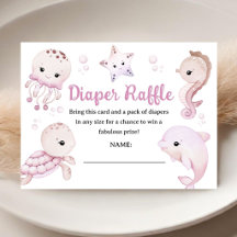 Baby Shower Fille Océan Bébé Rose Tirage au Sort C