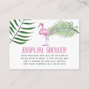 Carte D'accompagnement Baby shower Flamant rose aquarelle douche