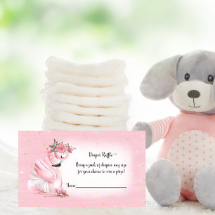 Carte D'accompagnement Baby shower Flamant rose  d'aquarelle rose
