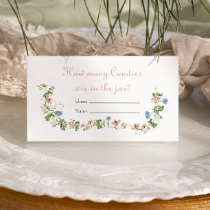Carte D'accompagnement Baby shower fleur sauvage de la boue rose Combien