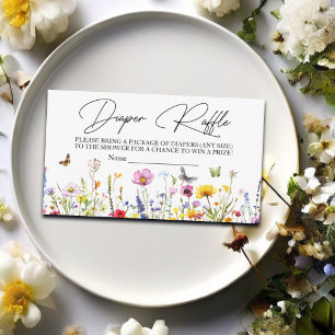 Carte D'accompagnement Baby shower Fleur sauvage de Papillons de chair