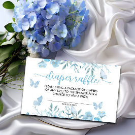 Carte D'accompagnement Baby shower floral bleu caramel