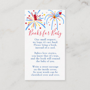 Carte D'accompagnement Baby shower Floral Blue Books