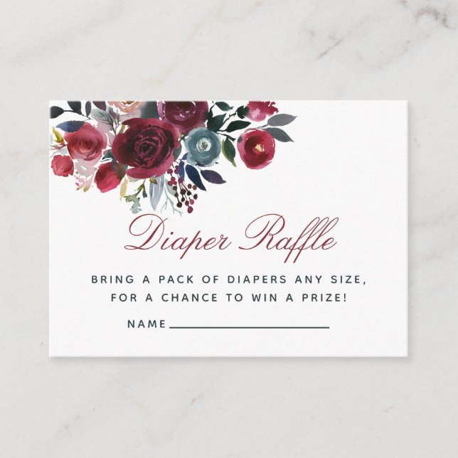 Carte D'accompagnement Baby shower floral Boho Raffle de couche (Devant)