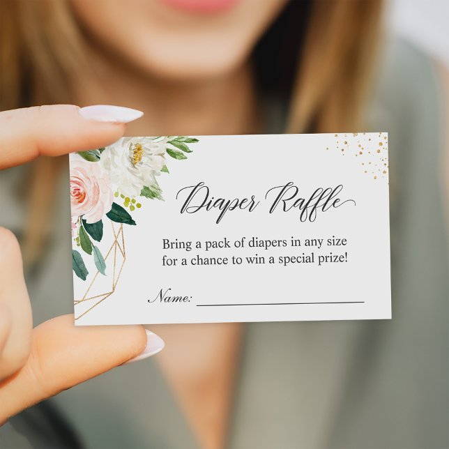 Carte D'accompagnement Baby shower floral brillant à feuillage (Créateur téléchargé)