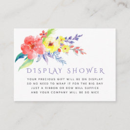 Carte D'accompagnement Baby shower Floral coloré avec douche